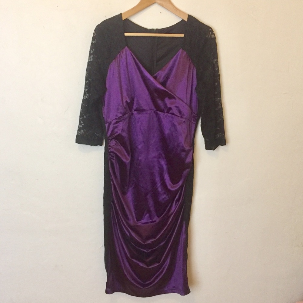 Holiday Dress Royal Purple with Lace